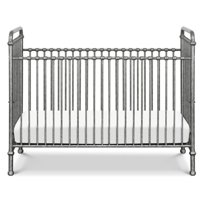 Namesake Classic Abigail 3-in-1 Metal Convertible Crib in Vintage Silver