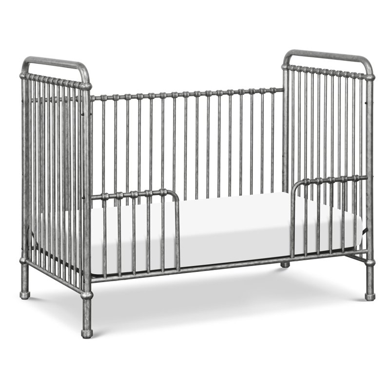 Namesake Classic Abigail 3-in-1 Metal Convertible Crib in Vintage Silver
