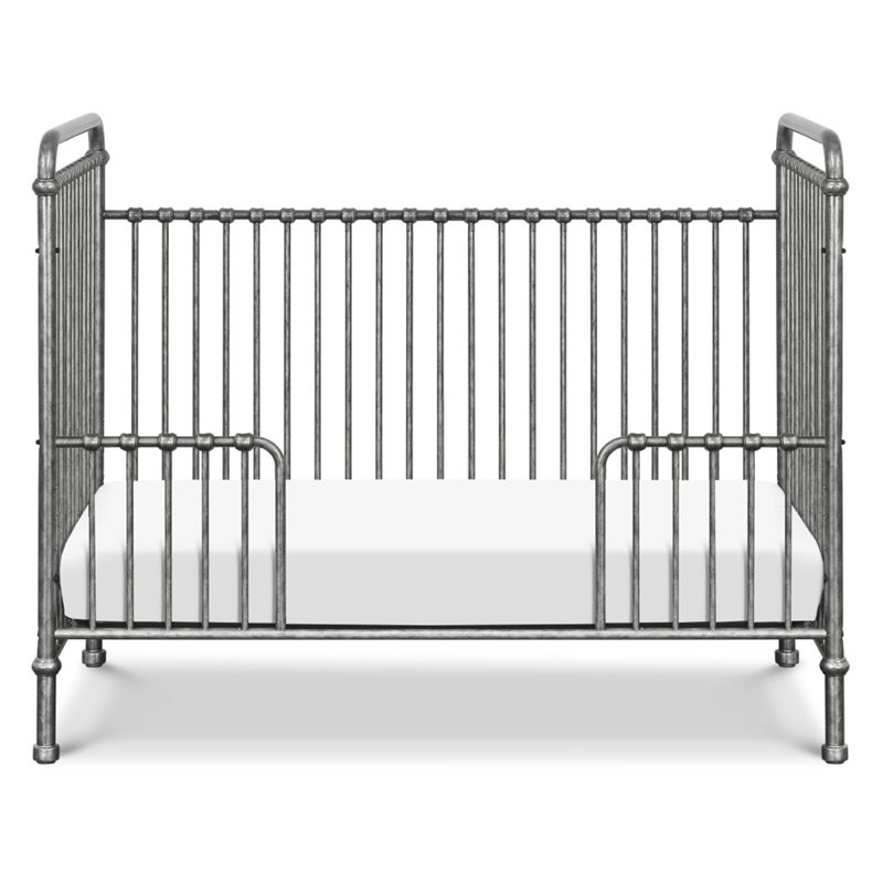 Namesake Classic Abigail 3-in-1 Metal Convertible Crib in Vintage Silver