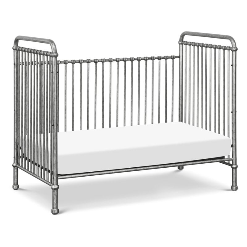 Namesake Classic Abigail 3-in-1 Metal Convertible Crib in Vintage Silver