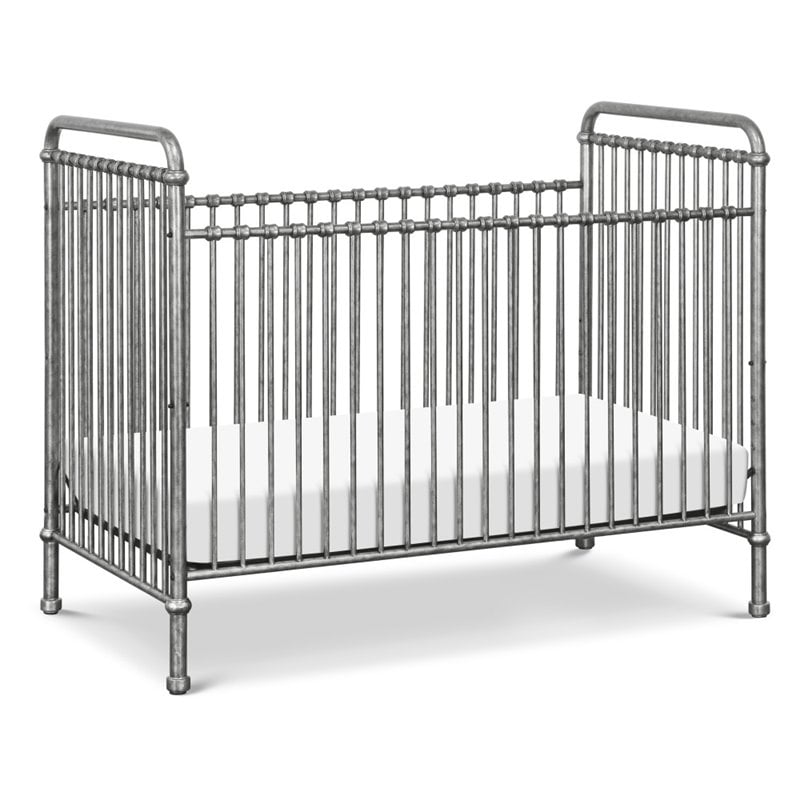 Namesake Classic Abigail 3-in-1 Metal Convertible Crib in Vintage Silver
