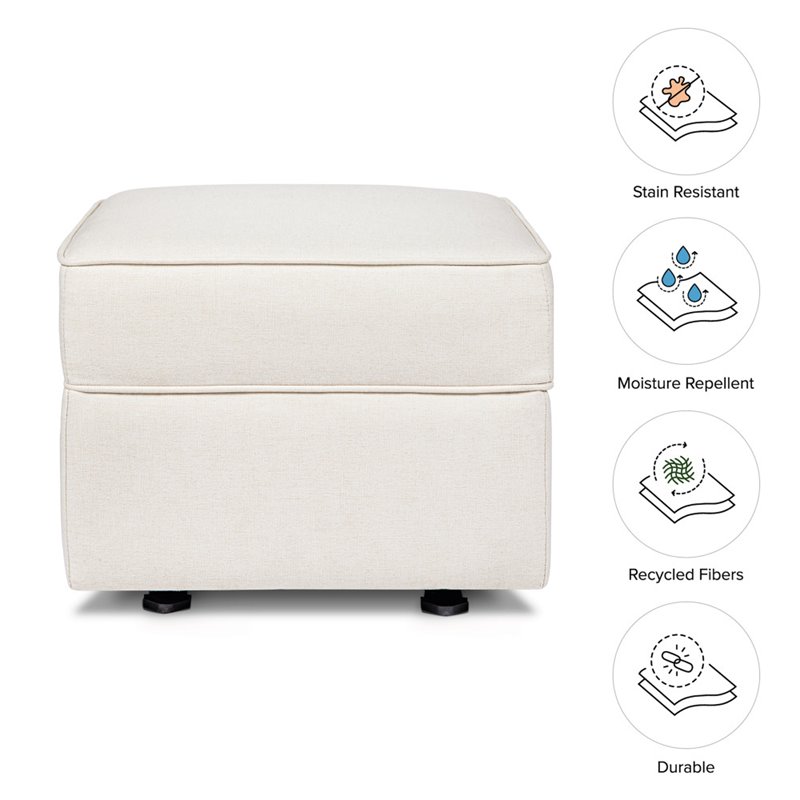 Namesake Classic Willa-Alden Gliding Ottoman In Cream Eco-Weave