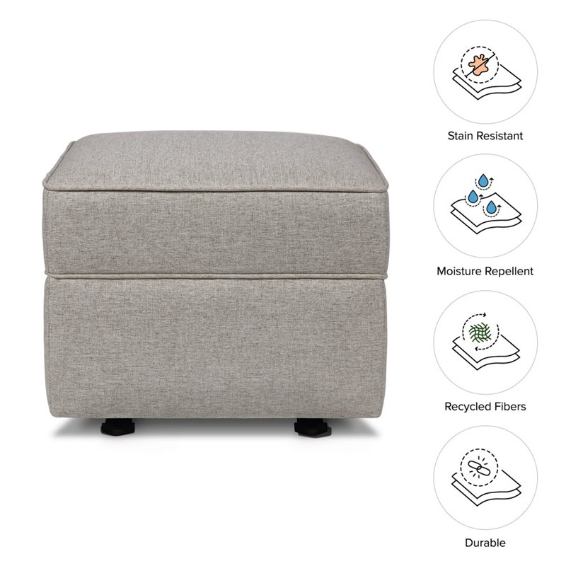Namesake Classic Willa-Alden Gliding Ottoman In Grey Eco-Weave