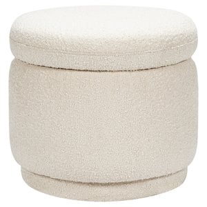 Namesake Enoki Modern Fabric Storage Ottoman in White Boucle