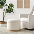 Namesake Naka Modern Fabric Storage Ottoman in Performance Cream