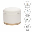 Namesake Naka Modern Fabric Storage Ottoman in Performance Cream