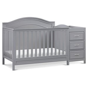 Namesake Charlie Wood 4-in-1 Convertible Crib & Changer in Gray