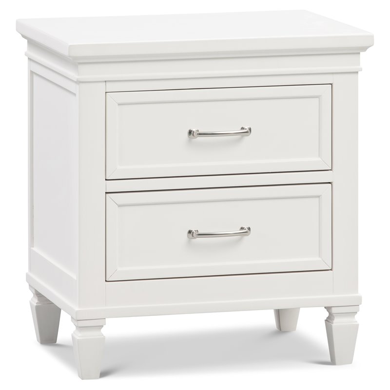 Namesake Darlington 2-Drawer Transitional Wood Nightstand in White