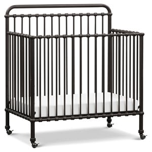 Namesake Winston Metal 4-in-1 Convertible Mini Crib in Vintage Black