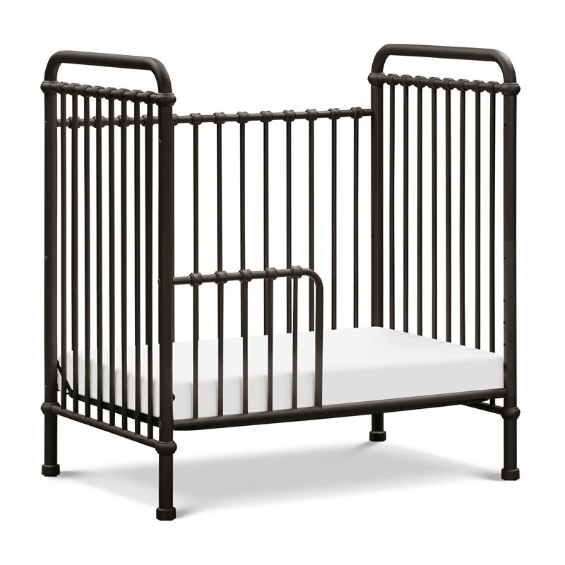 Namesake Abigail Metal 3-in-1 Convertible Mini Crib in Vintage Black