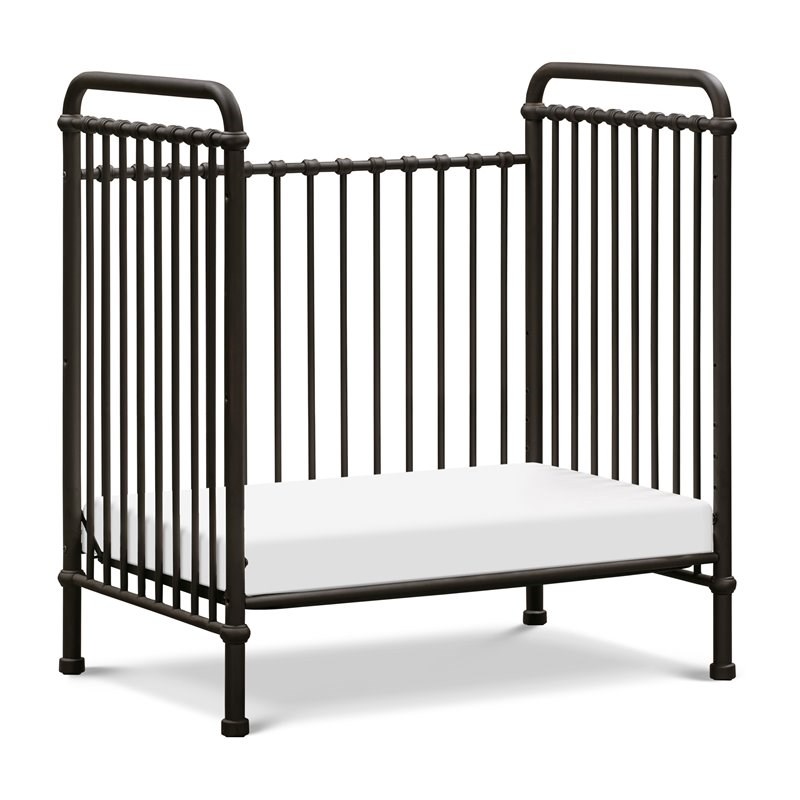 Namesake Abigail Metal 3-in-1 Convertible Mini Crib in Vintage Black