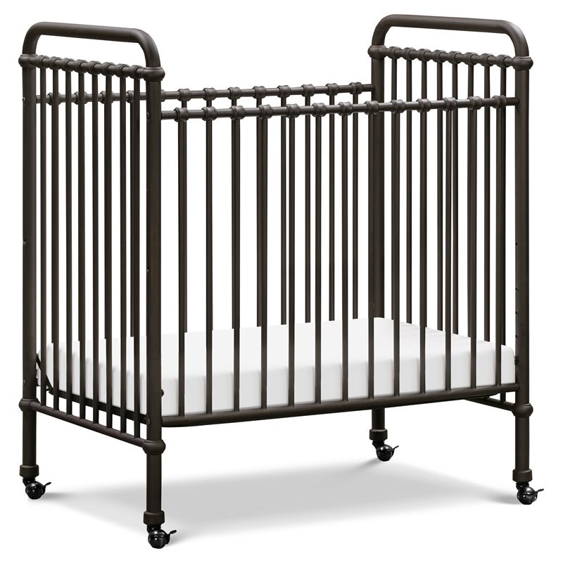 Namesake Abigail Metal 3-in-1 Convertible Mini Crib in Vintage Black