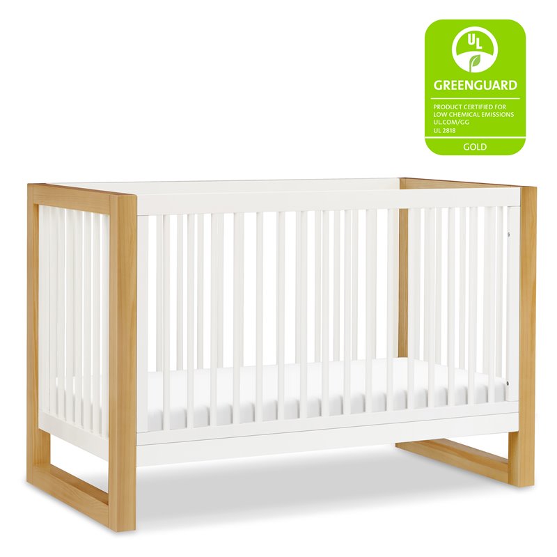 Namesake Nantucket Wood 3-in-1 Convertible Crib in Warm White and Honey
