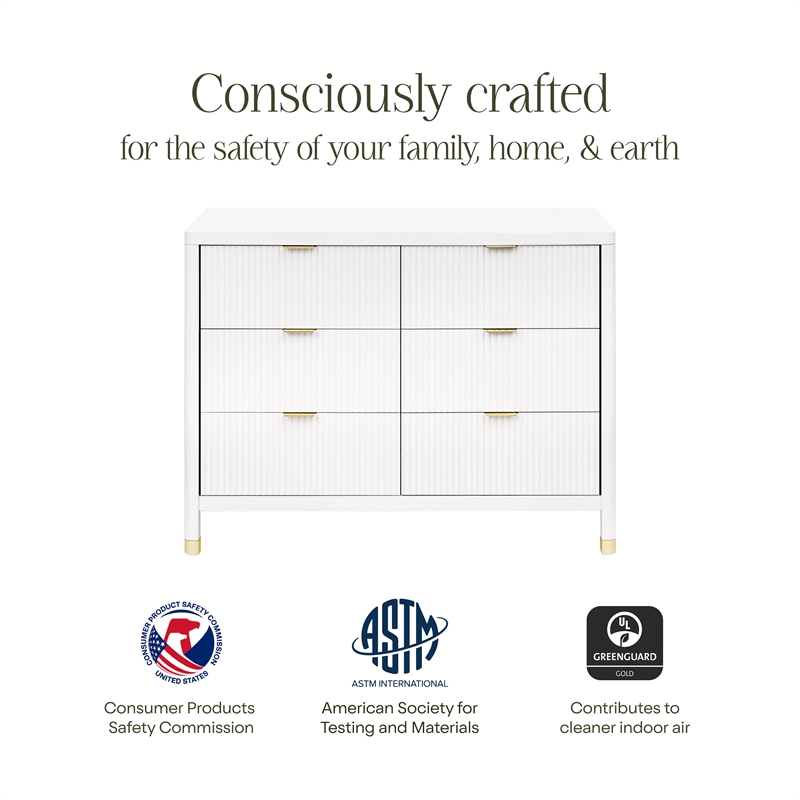 Namesake Brimsley Tambour 6-Drawer Assembled Dresser in Warm White