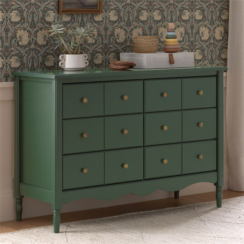 namesake green dresser Namesake Liberty 6-Drawer Assembled Dresser in Forest Green