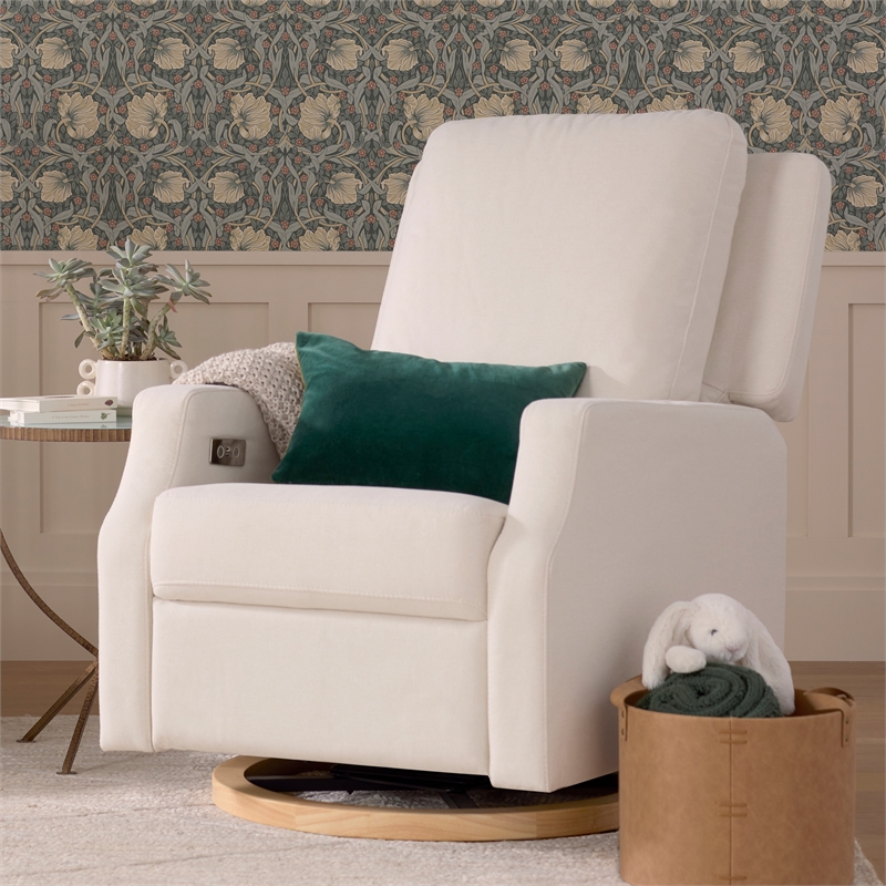Namesake Crewe Electronic Swivel Glider Recliner in Performance Cream