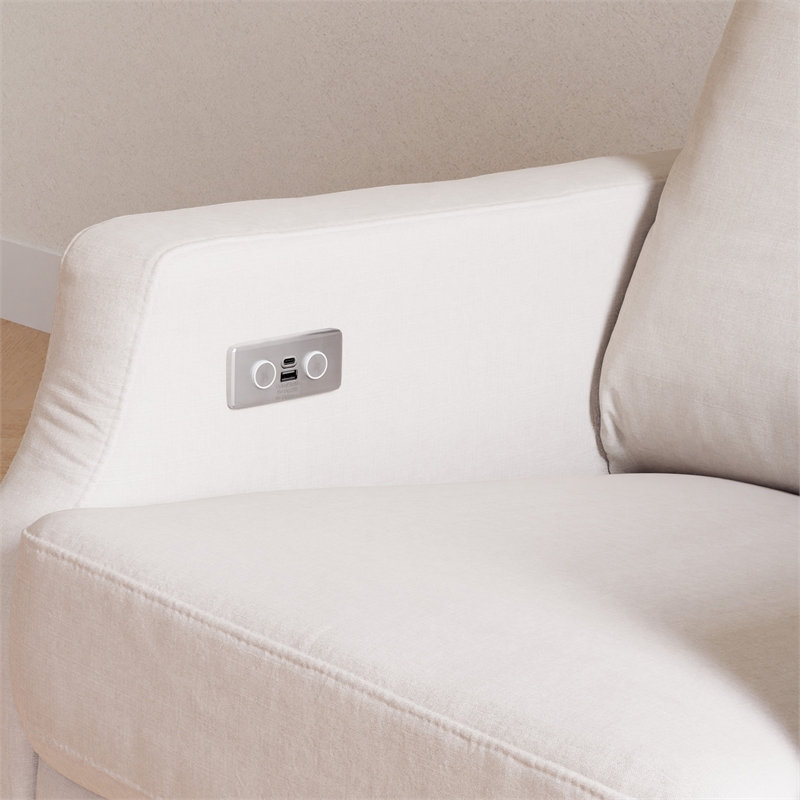 Namesake Crewe Electronic Swivel Glider Recliner in Performance Cream