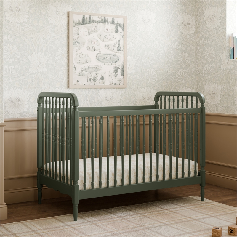 Liberty 3-in-1 Convertible Spindle Crib w/Toddler Bed Conversion Kit Juniper