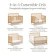 Namesake Liberty 4-in-1 Convertible Spindle Crib in Honey