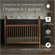 Namesake Alouette 3-in-1 Convertible Spindle Crib in Natural Walnut