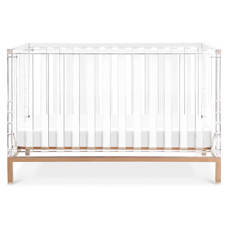 Nursery Works Luma Crib in Acrylic with Rose Gold