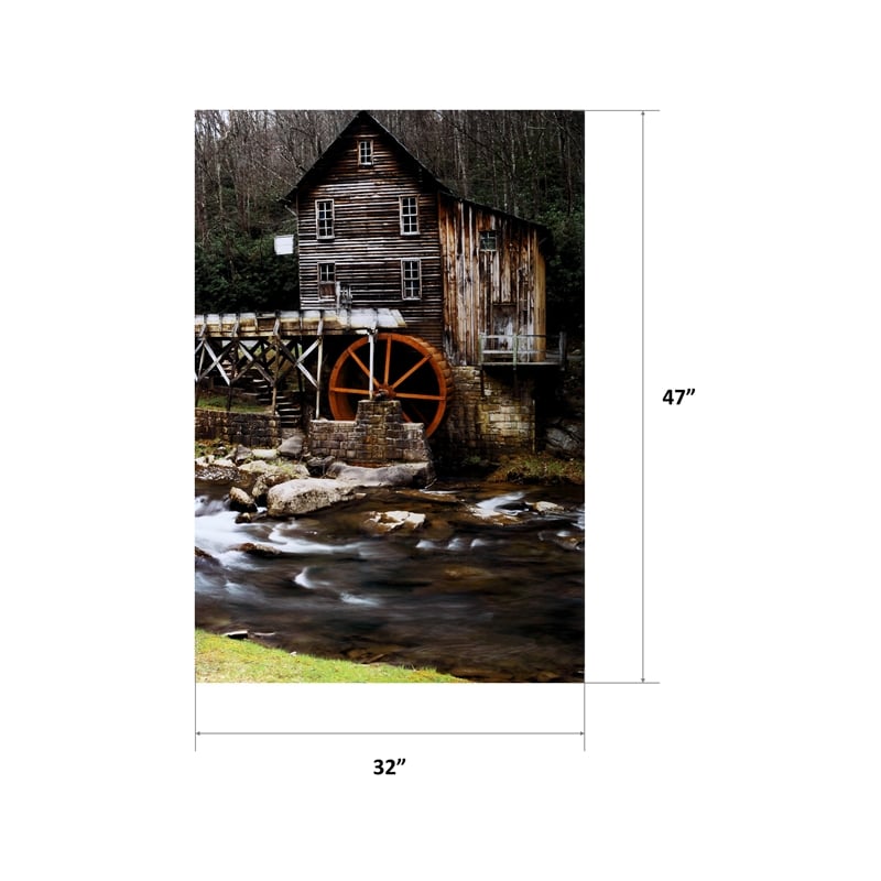 Yosemite Home Decor 'River Mill' Glass Photographic Print in Multi-Color
