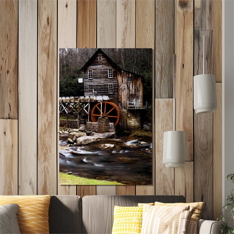 Yosemite Home Decor 'River Mill' Glass Photographic Print in Multi-Color