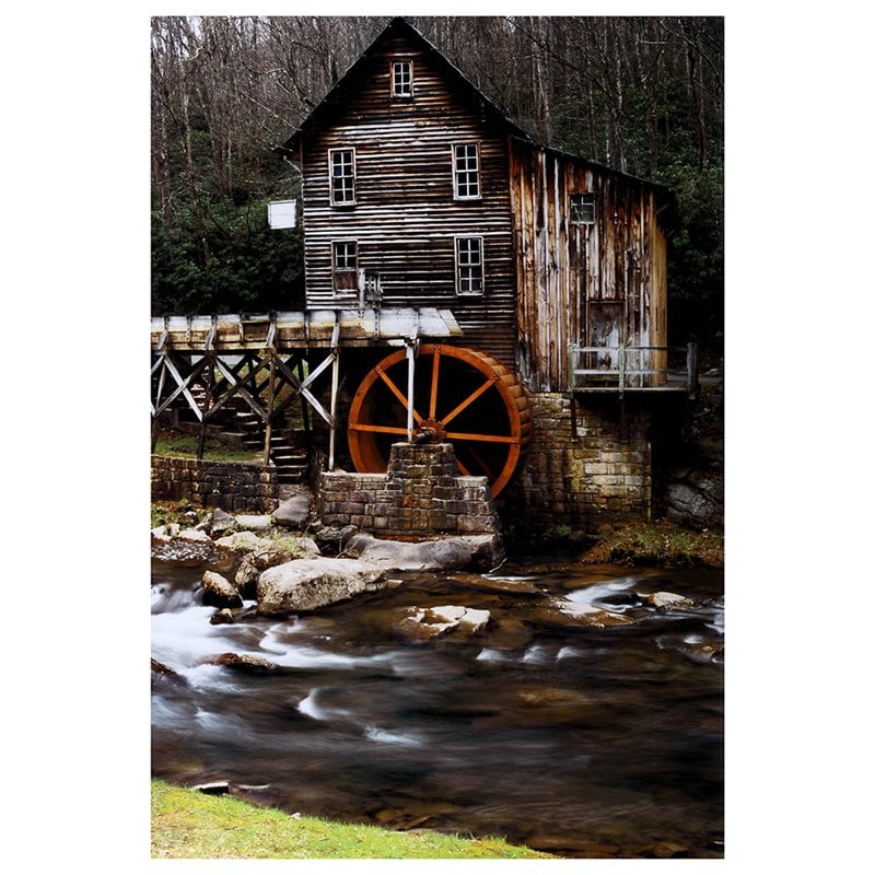 Yosemite Home Decor 'River Mill' Glass Photographic Print in Multi-Color