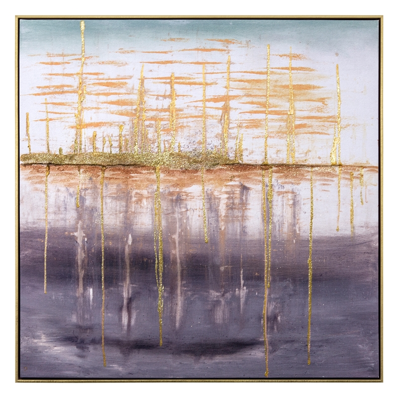 Yosemite Home Decor 'City by the Bay' Fabric Canvas in Multi-Color