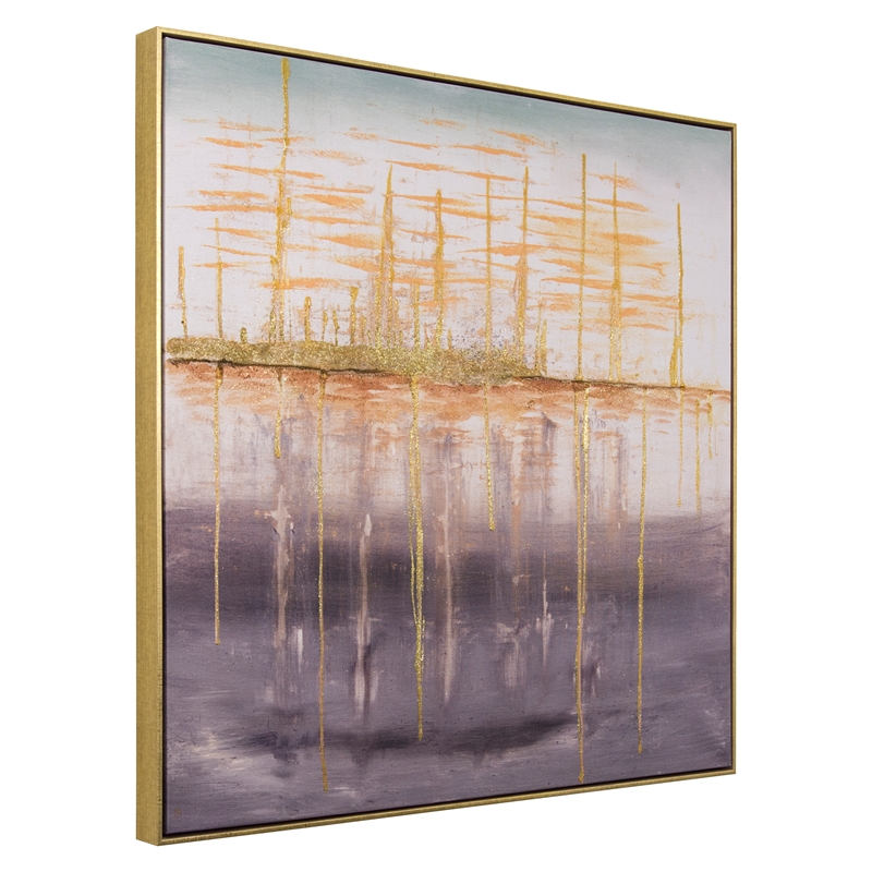 Yosemite Home Decor 'City by the Bay' Fabric Canvas in Multi-Color