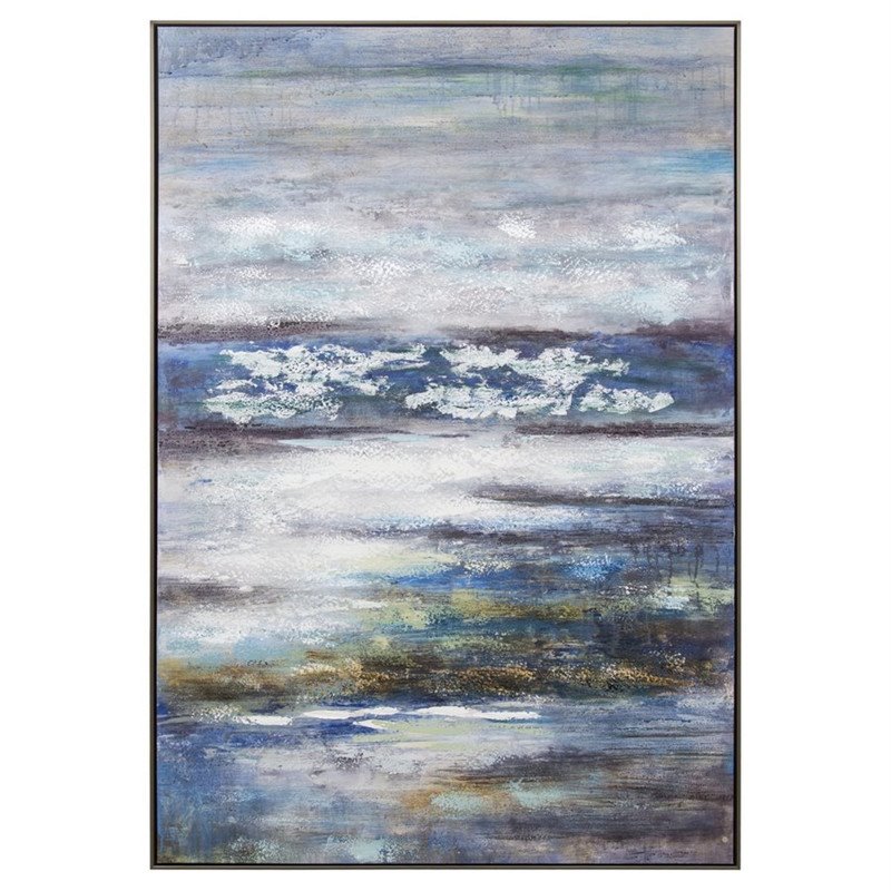 Yosemite Home Decor Azzurro Multi-Color Fabric Canvas Painting