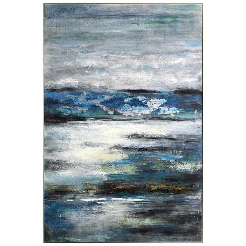Yosemite Home Decor Azzurro Multi-Color Fabric Canvas Painting