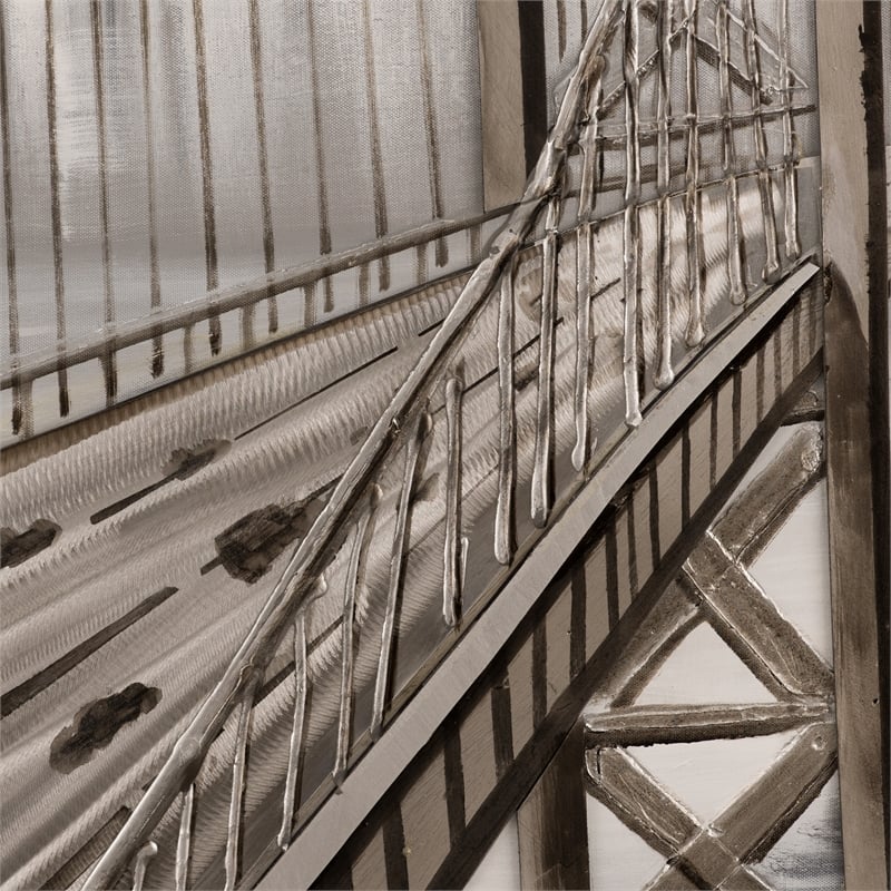 Yosemite Home Decor 'City Overpass' Fabric Canvas in Multi-Color