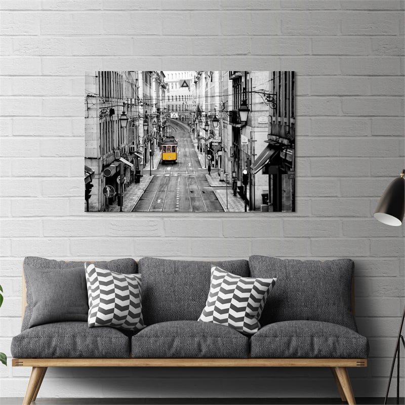 Yosemite Lisbon Yellow Tram I Glass Photographic Print