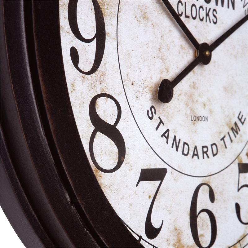 Yosemite Metal Timepiece Wall Clock in Dark Brown