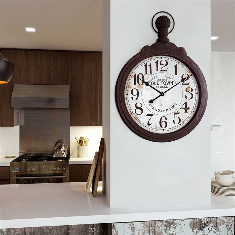 Yosemite Metal Timepiece Wall Clock in Dark Brown