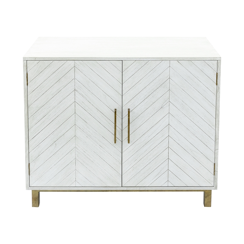 Yosemite Home Decor Ashdla Solid Mindi Wood Accent Cabinet in White