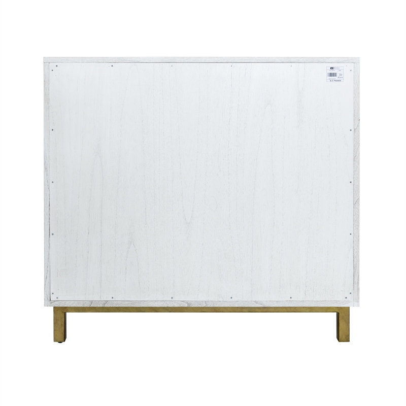 Yosemite Home Decor Ashdla Solid Mindi Wood Accent Cabinet in White