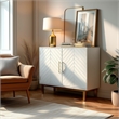 Yosemite Home Decor Ashdla Solid Mindi Wood Accent Cabinet in White