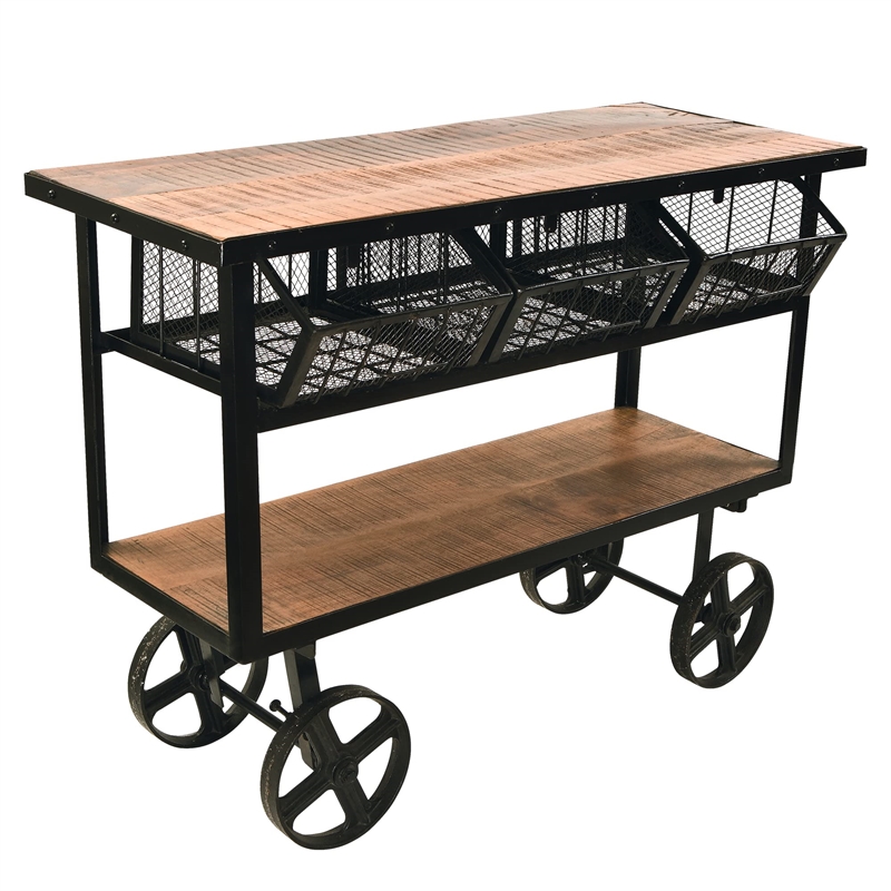 Yosemite 3 Basket Transport Cart in Natural