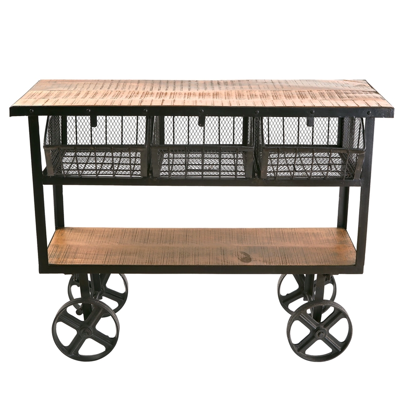 Yosemite 3 Basket Transport Cart in Natural