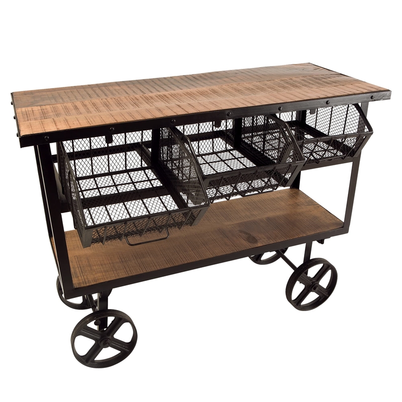 Yosemite 3 Basket Transport Cart in Natural