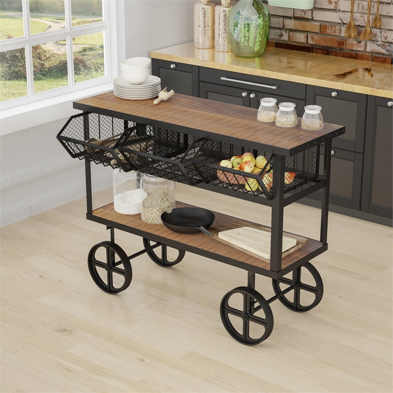 Yosemite 3 Basket Transport Cart in Natural