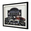 Yosemite Home Decor 'American Muscle' 3D Collage Glass Wall Art in Multi-Color