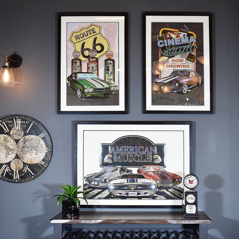 Yosemite Home Decor 'Detroit Legends' 3D Collage Glass Wall Art in Multi-Color