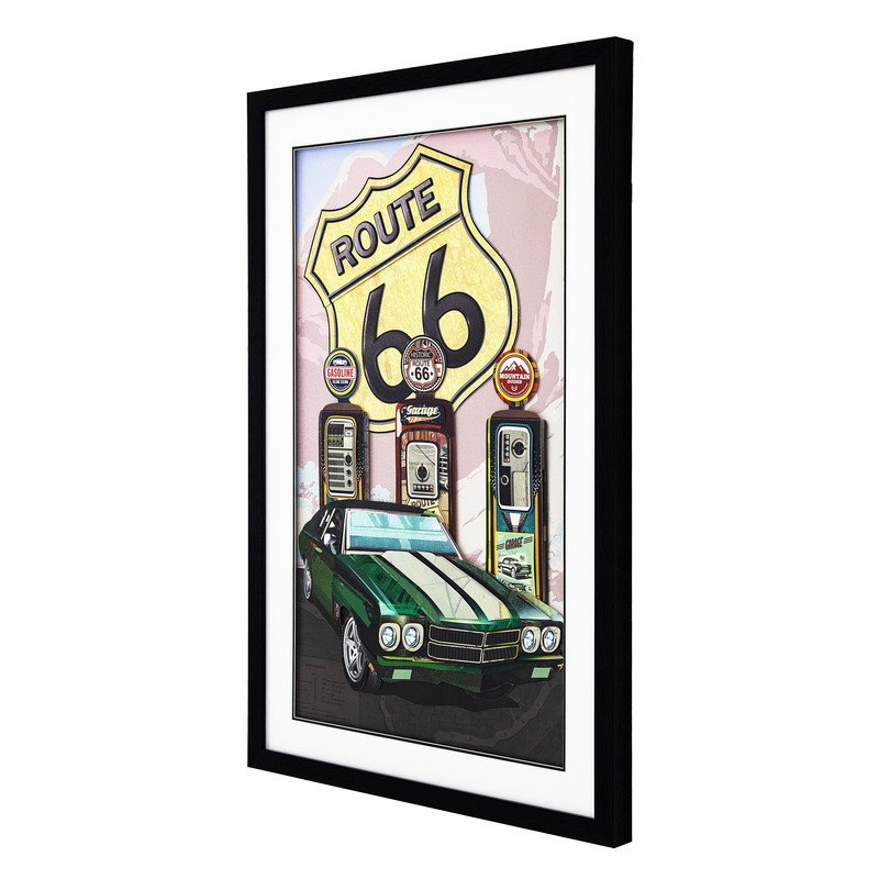 Yosemite Home Decor 'Detroit Legends 2' 3D Collage Glass Wall Art in Multi-Color