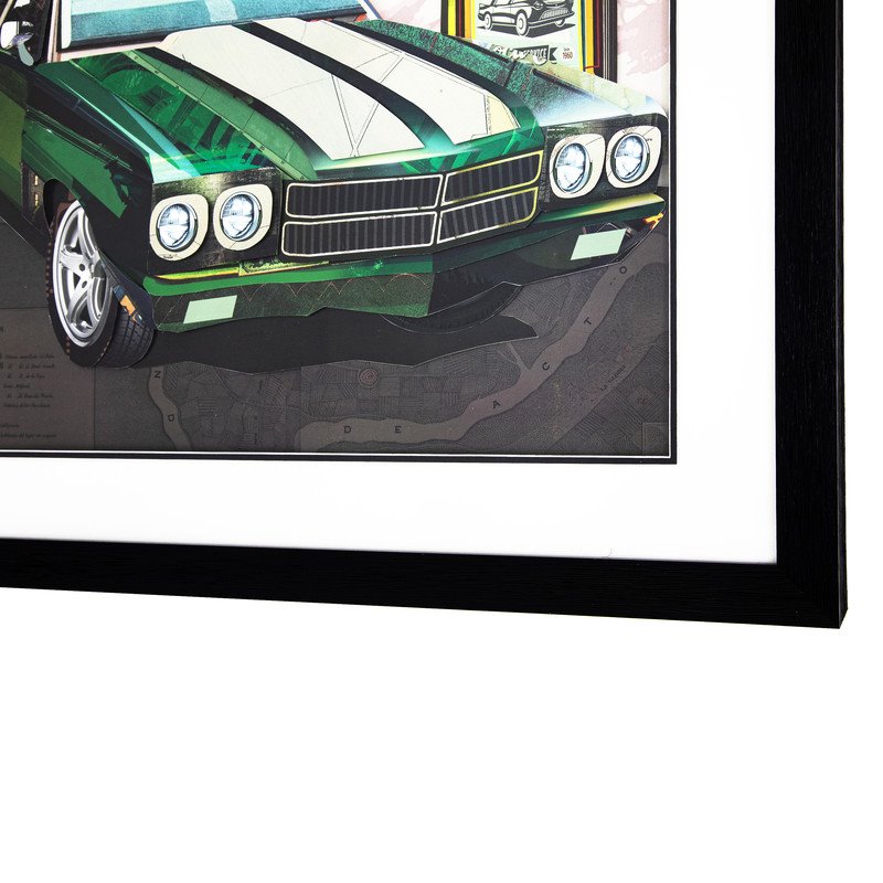Yosemite Home Decor 'Detroit Legends 2' 3D Collage Glass Wall Art in Multi-Color