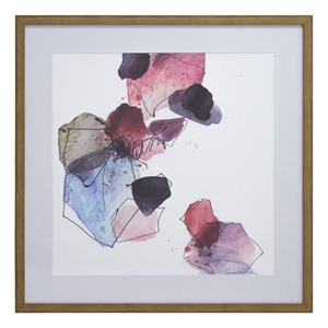 Yosemite Home Decor &quotModern Blossom&quot Fabric Framed Wall Art in Multi-Color