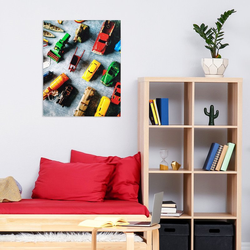 Yosemite Home Decor 'Playful Collectibles' Glass/Wood Photo in Multi-Color