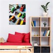 Yosemite Home Decor 'Playful Collectibles' Glass/Wood Photo in Multi-Color